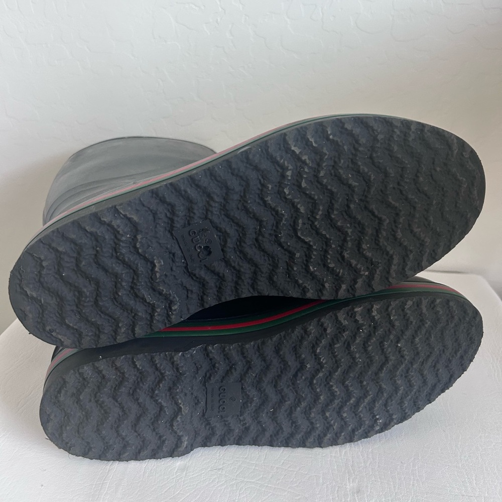 Gucci Black Interlocking G Logo Rubber Rain Boots Sz. 10 - Picture 7 of 7